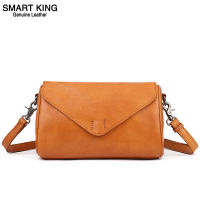 Smart King New Retro Crossbody Bags For Women Genuine Cow Leather Simple Girl Shoulder Bags Large Capacity Phone Bag Coin Purse.กระเป๋า