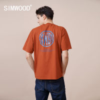 SIMWOOD เสื้อยืด2023 Baru 100 Kapas Surat Cetak เสื้อยืดแขนสั้น Lelaki Drop Bahu Plus Saiz Pendek เสื้อตัวบน SK170164