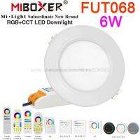 Mier FUT068 2.4กรัม6วัตต์ RGB CCT LED ดาวน์ไลท์85โวลต์-265โวลต์ LED รอบ Dimmable Reccessed ไฟ LED ที่มี2.4กรัม4โซนสนับสนุนระยะไกล WiFi *