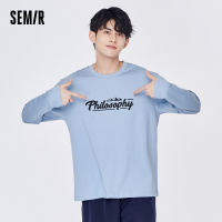 Semir แขนยาวเสื้อยืดผู้ชายฤดูใบไม้ร่วง2022แนวโน้มแฟชั่นจดหมายพิมพ์ง่ายต่อการจับคู่ใหม่หลวมผ้าฝ้ายเสื้อยืดสำหรับผู้ชาย