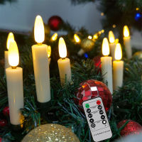 20PCS New Christmas Tree Candle 2021 New Year Decoration With Timing Remote Control 3D Flameless Flashing Plastic Wishing Candle