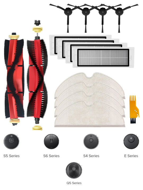 ที่ถอดออกได้หลักด้านข้างแปรงกรองผ้าซับเปลี่ยนสำหรับ-roborock-e5-e4-e3-e2-c1หุ่นยนต์อุปกรณ์เสริมเครื่องดูดฝุ่น