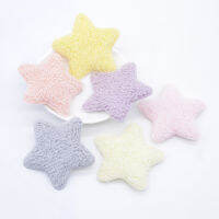 12Pcs 55mm Plush Star Appliques สำหรับเสื้อผ้าเด็กหมวกรองเท้าเย็บแพทช์ตกแต่ง DIY Headwear คลิปผมโบว์อุปกรณ์เสริม-SYSH STORE