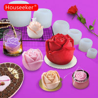 Houseeker 3D แม่พิมพ์ซิลิโคน Rose ดอกไม้ Ice Cube เค้กช็อกโกแลต Cady แม่พิมพ์กาแฟ DIY Handmade แม่พิมพ์น้ำตาลปั้นวันวาเลนไทน์ตกแต่ง