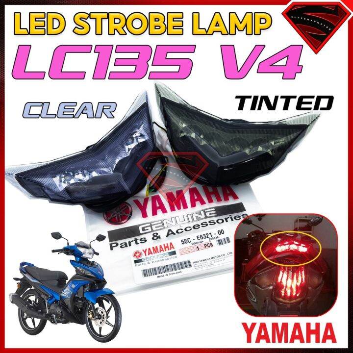STROBE LAMP LED CLEAR / TINTED ASSY YAMAHA LC135 V4 V5 V6 V7 LAMPU