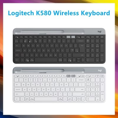 ▬❃♦ Logitech K580 Double-Devices Wireless Keyboard Support Unifying คีย์บอร์ดไร้สาย-บลูทูธ / สีขาว / สีขาว