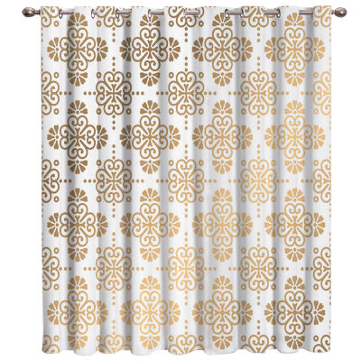 Moroccan Pattern Damask Ethnic Window Treatments Curtains Valance Curtain Rod Bathroom Bedroom Indoor Decor Curtain Panels Kids