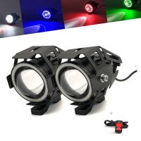 2Pcs Motorcycle Headlights Front Spotlight 12V U7 LED Light Fog Lamp For Kawasaki Z300 Z400 z 750 1000 900 800 250 650 z 1000 sx