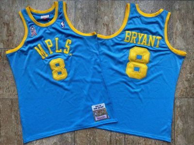 Ready Stock 2022 2023 Newest Hot Sale Mens Los Angeles Lakerss MPLS 8 Kobee Bryantt Mitchell Ness 2001-02 Hardwood Classics Jersey - Blue