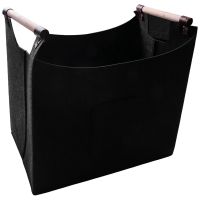 1 Pcs Firewood Basket Extra Thick Felt &amp; Reinforced Handles Wooden Basket Felt Bag Foldable Felt Storage Bag