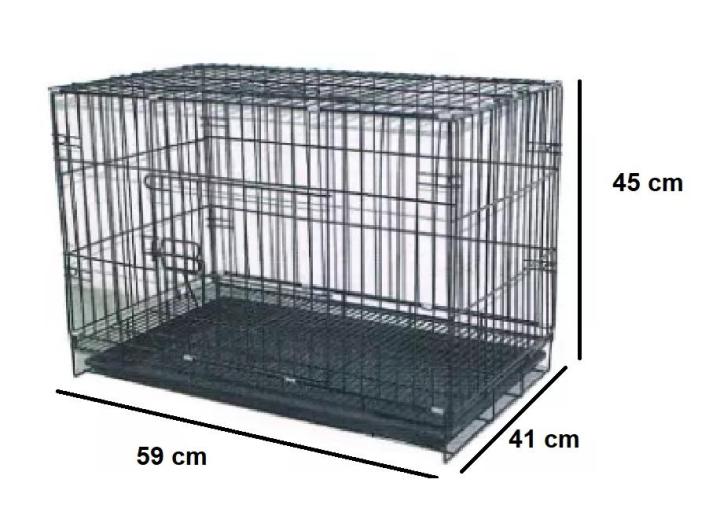 กรงพับ-มีถาดพลาสติกรองกรง-สำหรับสุนัข-แมว-กระต่าย-เบอร์-3-ขนาด-41x59x44-cm