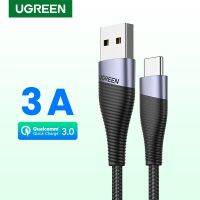 สาย USB Ugreen Type C 3A ที่ชาร์จความเร็วสูง USB-C สายสำหรับข้อมูล Redmi Note 7โทรศัพท์มือถือ Type-C USB สายชาร์จ