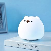 Little Bear LED Night Light Battery Powered With Stand Starry Lamp Bedroom Decor Night Lights Kids Gift Moon Lamp