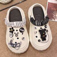 Hot sell Summer Women Slippers Bear Chain Decoration Garden Sandals Platform Clogs EVA Flip Flops Outdoor Vacation Shoe For Female 36-41