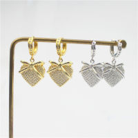 5pairslot Fashion classic style heart shaped earring,goldsilver plated cz earring,fine body gift jewelry cheap wholesale