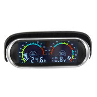 2 IN 1 Water Temp Gauge+Voltage Gauge Car Temperature Sensor 10mm Adapter LCD display Backlight Accessories Car Truck Motorcycle