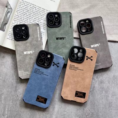Japan fashion street Wtaps suede soft leather case for iphone 14 12 13 11 Pro Max X XS 7 8 Plus INS cool WTAPS Shockproof cover
