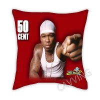 xzx180305   Rapper 50 Cent 3D พิมพ์โพลีเอสเตอร์ตกแต่งปลอกหมอนสแควร์ซิปพัดลมของขวัญการตกแต่งบ้าน H02