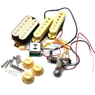 ST Guitar Cream Electric Guitar Wiring Harness Prewired with Pickup and 5-way Switch 2T1V SSH Pickup