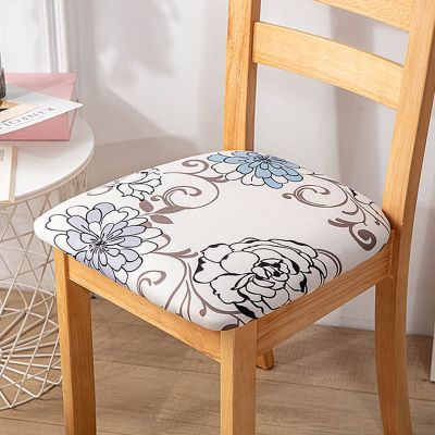 Geometric Printed Stretch Chair Seat Cover Removable Dining Chair Protector Seat Cushion Slipcover For Hotel Banquet Living Room