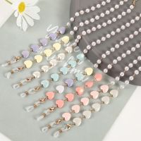 2022 New Glasses Chain Fashion Mask Hanging Rope Heart Pearl Beaded Eyeglasses Chains Metal Sunglasses Lanyards Women Mask Chain