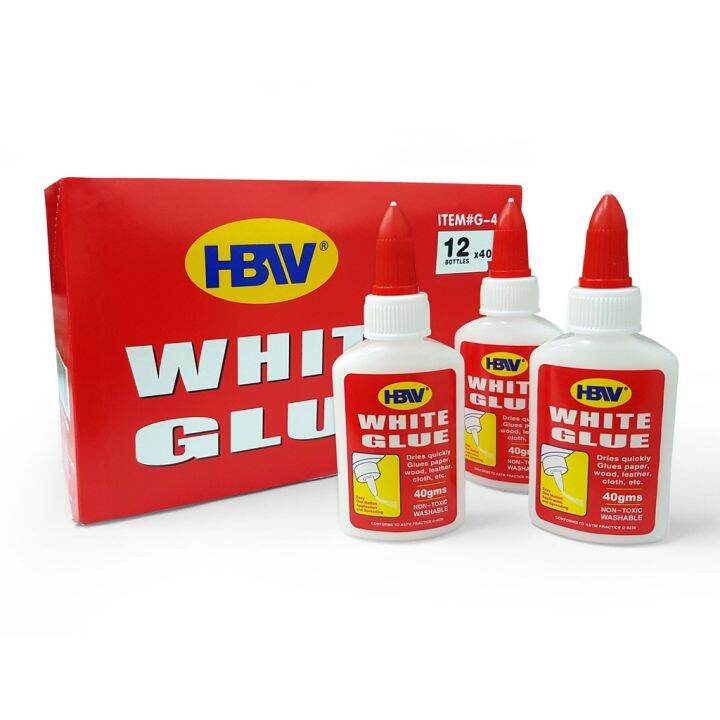 1box HBW Glue adhesive white liquid glue small 40g big 100g Lazada PH