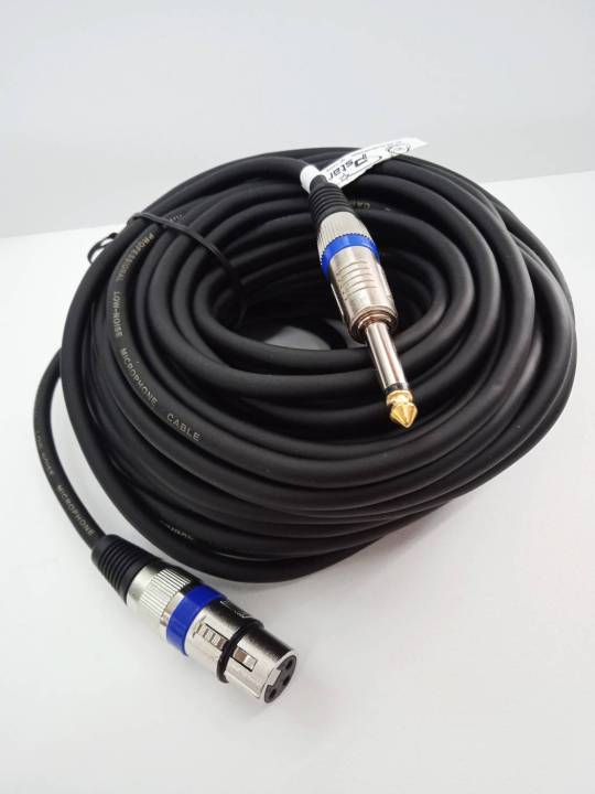 cable-microphone-xlr-6-5mmสายไมค์ร้องคาราโอเกะ-อย่างดี-20-เมตร-ทำจากทองแดงแท้-สัญญานเต็มใช้ได้กับเครื่องเสียงหรือลำโพงได้ทุกรุ่น-ได้มาตราฐาน