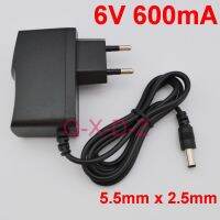 DLSPQ-1pcs High Quality 6v 600ma Ac 100v-240v Converter Switching Power Adapter Dc  600ma Supply Eu Plug Dc 5.5mm X 2.1mm-2.5mm