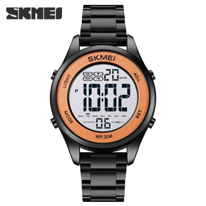 2021SKMEI New Fashion Digital Watch Men Dual Time Countdown Waterproof Electronic Watch Sport Business EL Light Display Wristwatch