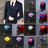 【DT】hot！ Korean Bridegroom Wedding Brooches Mens Fabric Tie Pins Clothing Lapel Pin Badge Tassel