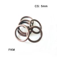 FKM Ring Gaskets CS 5mm Fluorine Rubber O Ring Washer Resistance To Oil Aging Abrasion Ozone Fuel Chemical Seal