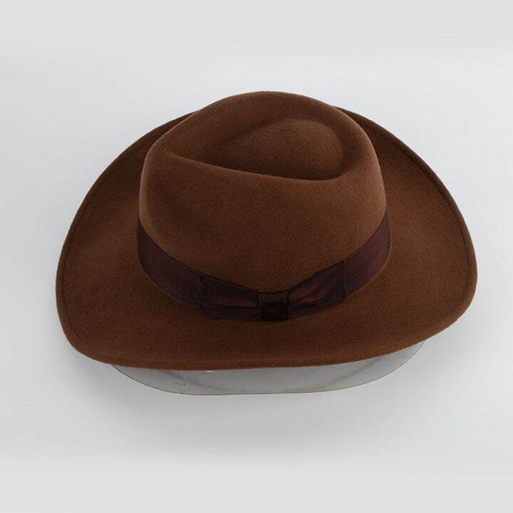 x4008-unisex-wool-fedora-hat-วงกว้างสักหลาดผ้าขนสัตว์-fedora-hat-ขี่หมวกคาวบอยบุรุษหมวก-fedora