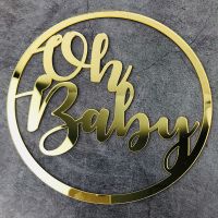 Wood  Acrylic Oh Baby Sign Party Event Decorations for Baby Shower Decorations Backdrop Photo Prop Gender Reveal Colanders Food Strainers