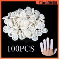 YIJIAN1984918 100PCS แบบใช้แล้วทิ้ง เครื่องมือทำเล็บ น้ำยาง ถุงมือยาง ปลอกนิ้ว เตียงเด็ก ถุงมือป้องกัน