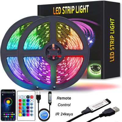 1M-20M LED Strip Lights RGB 5V LED RGBIC WS2812B Bluetooth Infrared Tape Ribbon TV Living Room Luces Luminous Decorate Fita Lamp LED Strip Lighting