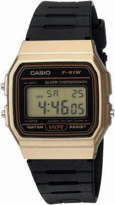 Casio Mens Data Bank Quartz Watch with Resin Strap, Black, 18 (Model: F91WM-9A)