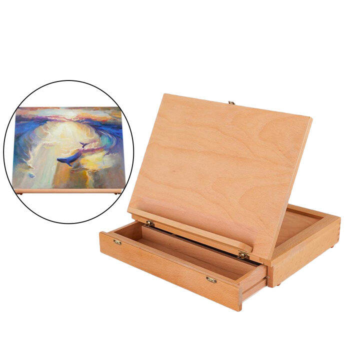 Perfk Art Sketch Box Table Top Easel Adjustable Folding Drawing Board
