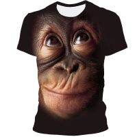 2023 Summer 3d Printed Animal Gorilla Short-sleeved Funny Design Casual Mens Round Neck Top Oversized T-shirt 2023 new popular