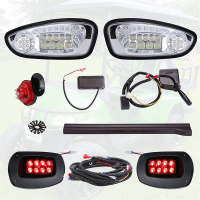 ชุดไฟแอลอีดี Xu61aa รถเข็นสำหรับตีกอล์ฟ EZGO RXV ไฟหน้า LED แบบดีลักซ์และไฟท้ายสำหรับ08-15 EZGO RXV รถเข็นพร้อมปลั๊ก9ขาอัพเกรดดีลักซ์