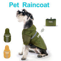 Foldable Storage Dog Raincoat Waterproof Safety Reflective Breathable Hoodies Dog Clothes Jacket Rainwear Portable Supplies