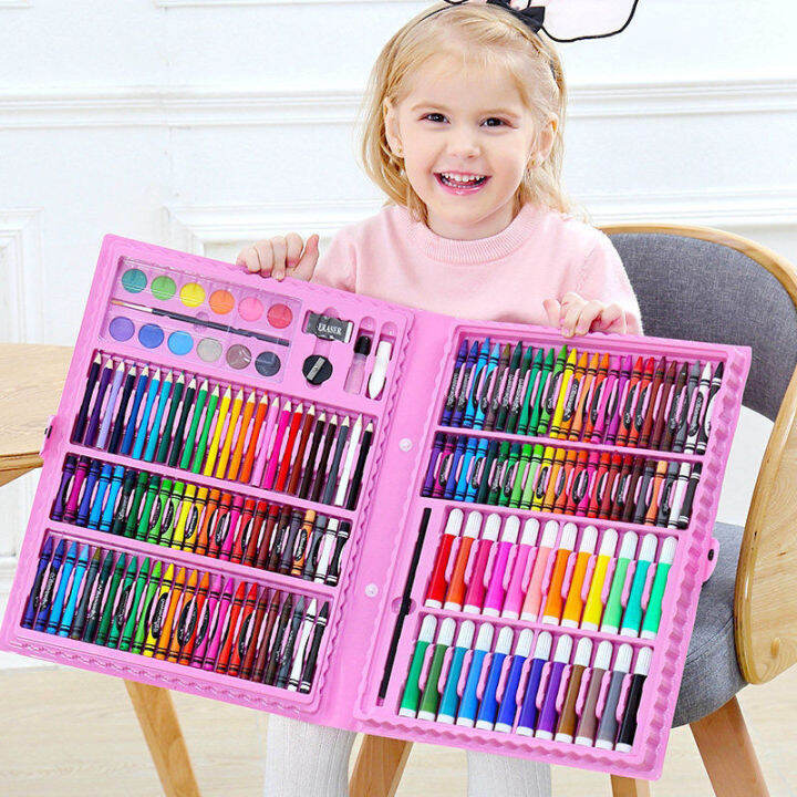 42-208pcs-watercolor-drawing-set-colored-pencil-crayon-water-painting-kid-art-peinture-enfant-gifts-children-educational-toys