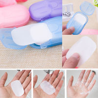 100Pcs/20Pcs สบู่ที่ใช้แล้วทิ้งกระดาษ Clean Scented Slice Foaming กล่องกระดาษขนาดเล็กสบู่สำหรับท่องเที่ยวกลางแจ้งใช้สีสุ่ม TSLM2