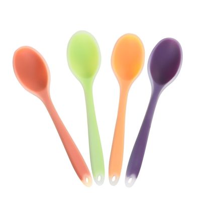 ☞ Colorful Silicone Spoon Heat Resistant Non-stick Rice Spoons Kitchenware Tableware Learning Spoon Cooking Kitchen Tool Tableware