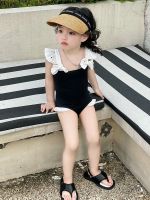 Girls summer one-piece swimsuit 2023 new foreign style cute childrens girls quick-drying casual vacation fashion swimwear