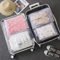 5pcs Transparent Storage Bags Travel Clothes Shoes Bag Portable Luggage Organizer Cosmetic Make Up Pouch Ziplock Packing BagsShoe Bags