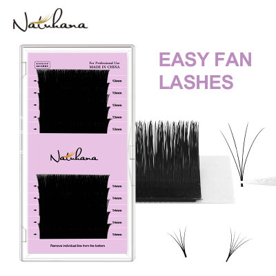 Natuhana Auto Fan cilios Super Easy Fan Volume ต่อขนตา Bloom eyelashes Easy fanning NATURAL Camellia Lashes