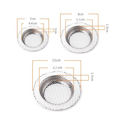 ‘【；】 7Cm/9Cm/11Cm Kitchen Sink Strainer Drain Hole Filter Trap Sink Strainer Stainless Steel Bath Sink Drain Waste Screen Dropship