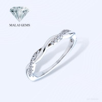 Malai Gems แหวนเพชร แหวนเกลียว เงินแท้ 925 เคลือบทองคำขาว ประดับเพชรสวิส CZ รุ่น 221-R20530 แถมกล่อง แหวนเงินแท้ แหวนเงิน