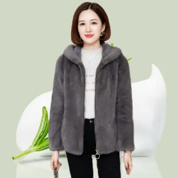 ZhuXia Winter Coat For Women Long Sleeve Hooded Sherpa Faux Fleece