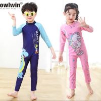 bjh❉❂  Swimwear Boys and Swimsuit Long-sleeved Beachwear One-piece Surfing